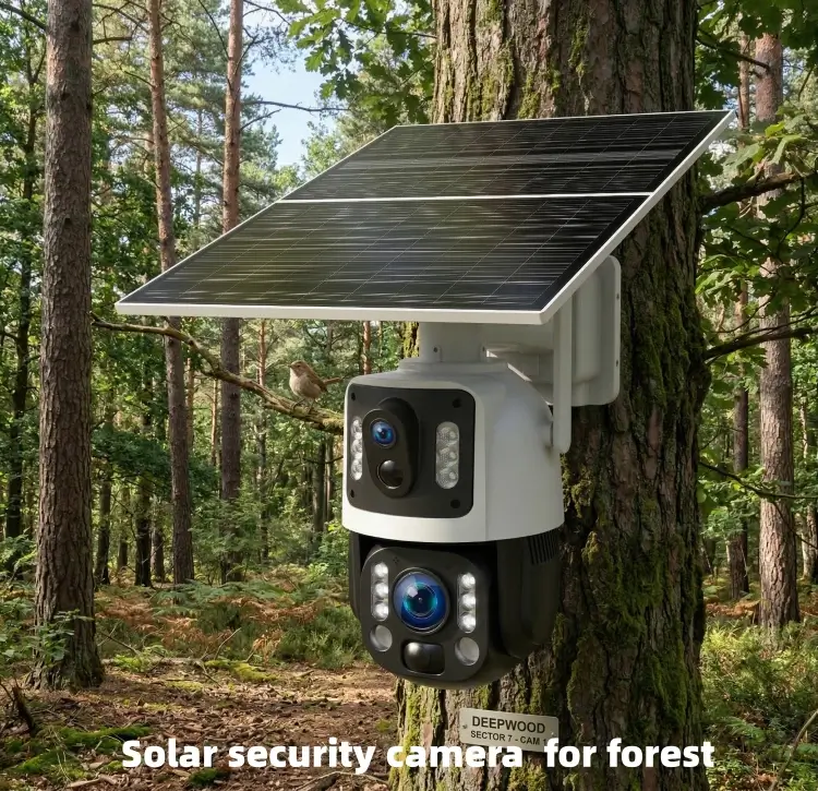 Lightweight 4G solar security camera deployed in remote forest areas