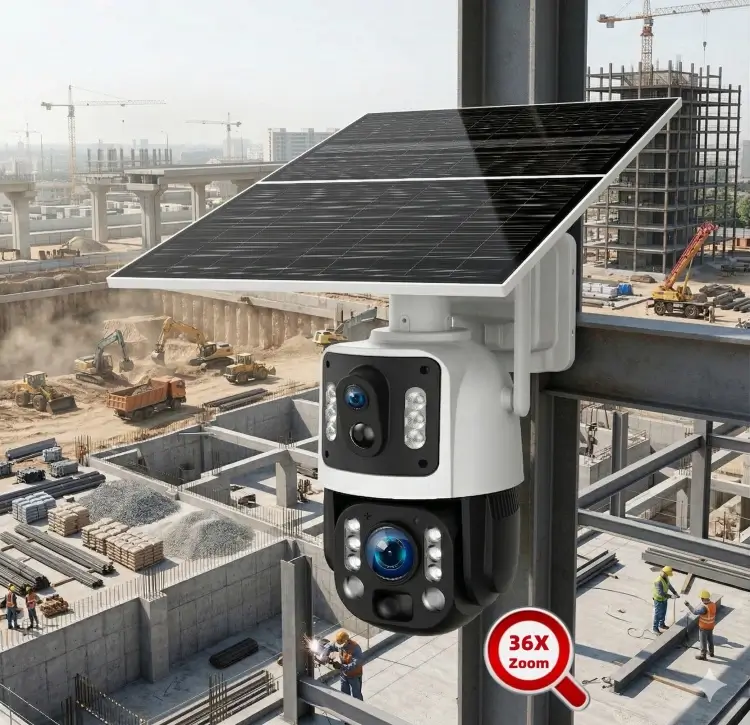 SDL500 solar security camera deployed on a construction site