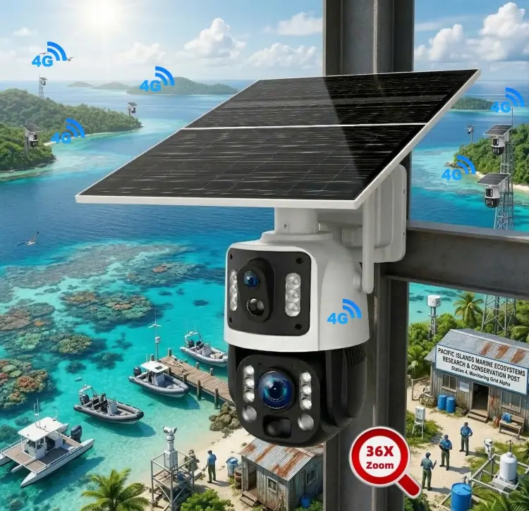 Ultra-compact 36X Solar PTZ Camera SDL500 deployment on remote islands
